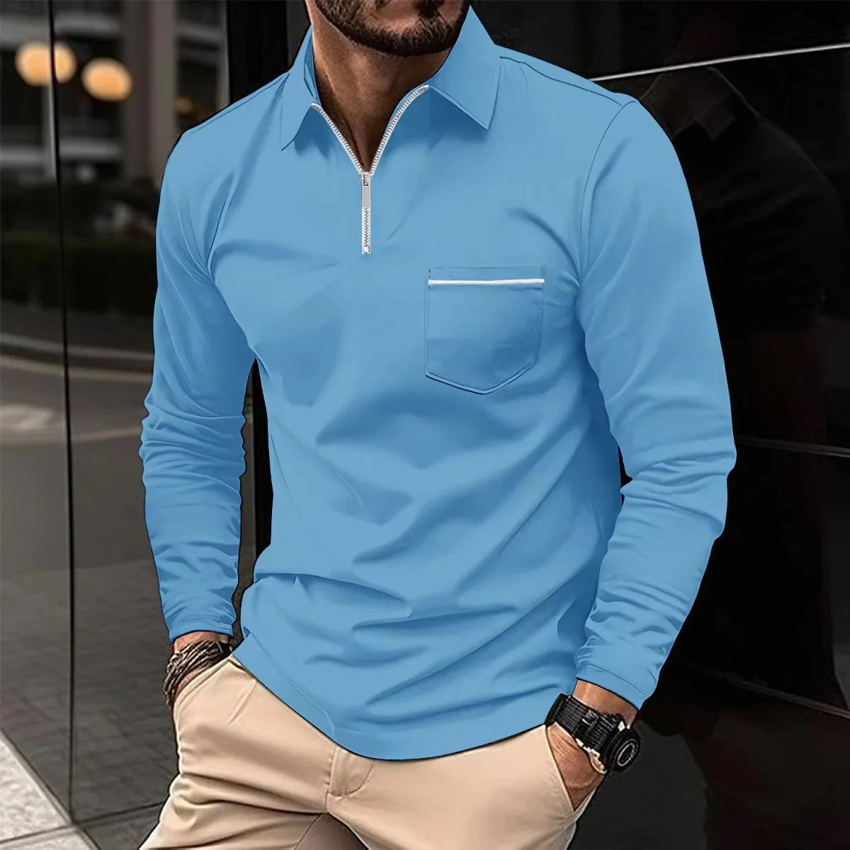 THE LONDON ZIP POLO