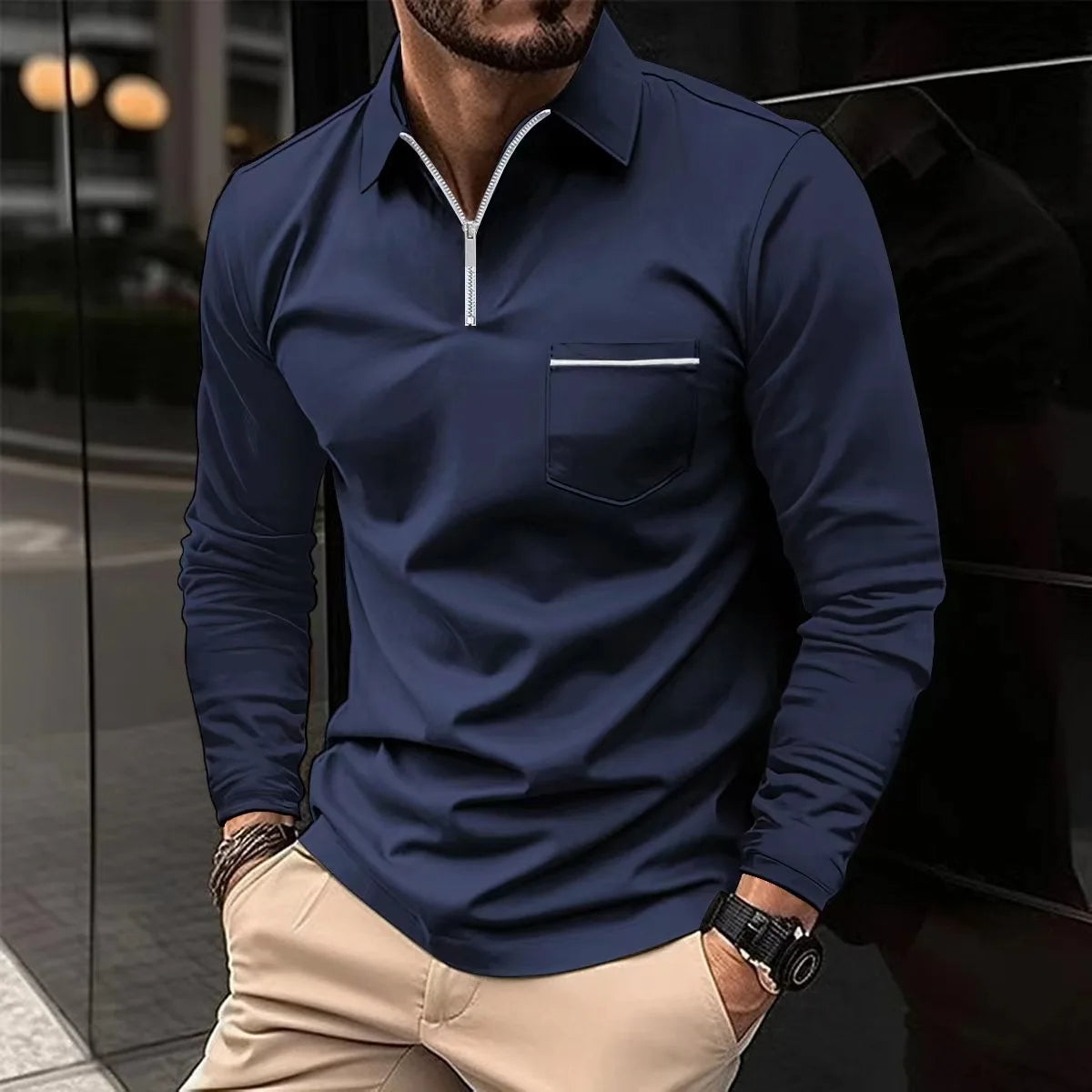THE LONDON ZIP POLO