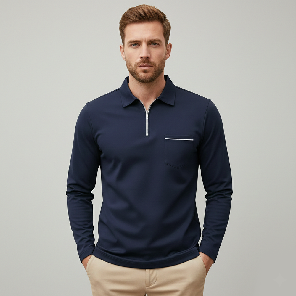 THE LONDON ZIP POLO