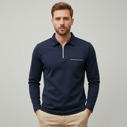 THE LONDON ZIP POLO