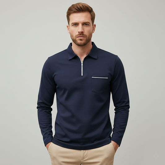 THE LONDON ZIP POLO